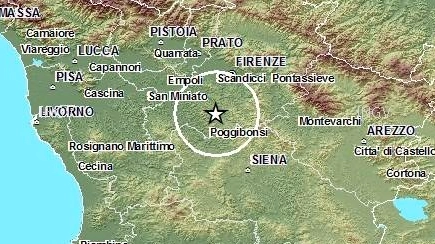 La mappa del terremoto che ha colpito la provincia di Firenze