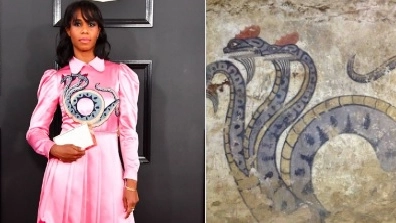 Il vestito di Santigold e il disegno nella tomba etrusca