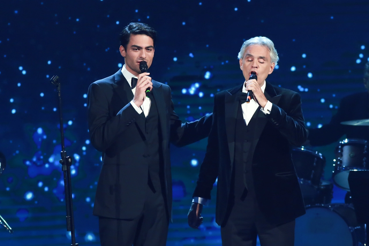 Matteo e Andrea Bocelli al David di Donatello 2019 (foto LaPresse)