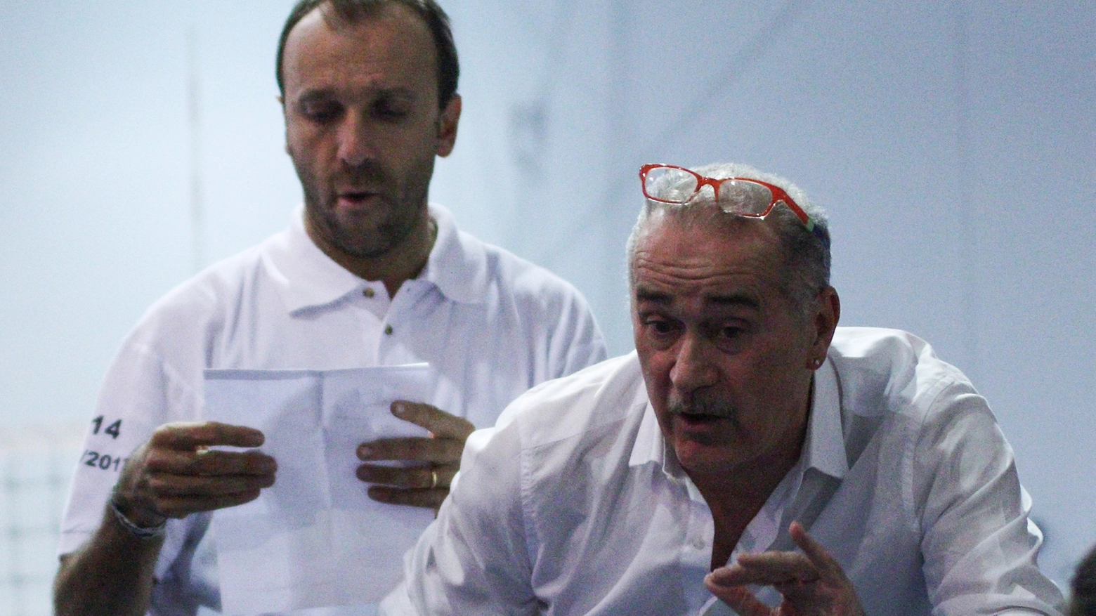 Marzio Luchetti, a sinistra, con coach Brazzini