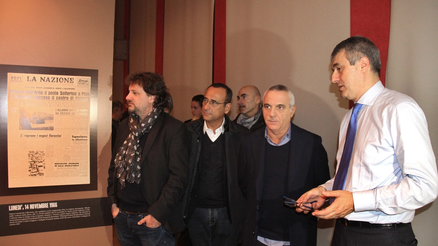 Pieraccioni, Conti e Panariello con il direttore De Robertis (New Press Photo)