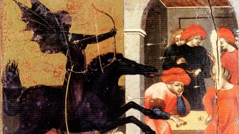 Giovanni di Paolo, "Allegoria della peste", Tavoletta di biccherna, 1437