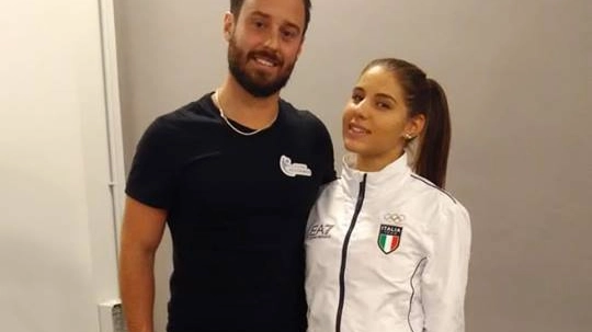 Il preparatore Luca Mastrantonio e la pattinatrice Giorgia Valanzano 