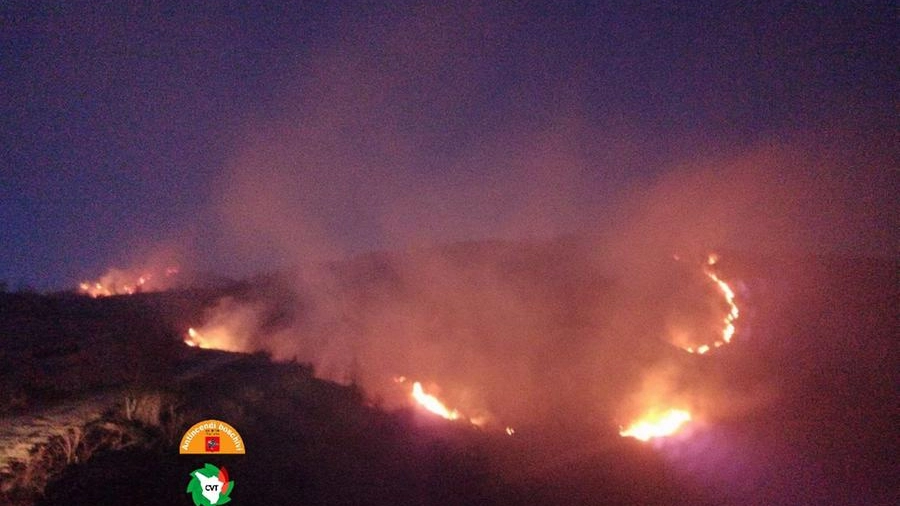 Incendio sul monte Picchiara