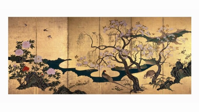 Uccelli e fiori in primavera ed estate-Kanō Einō (1631 – 1697)