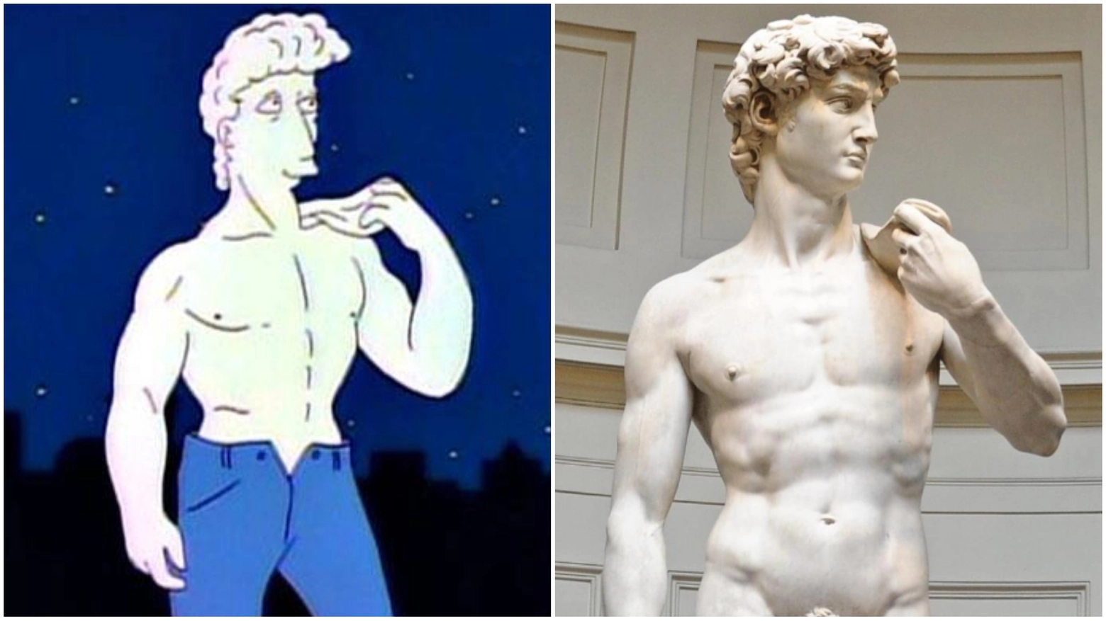 Il David di Michelangelo e la previsione dei Simpson