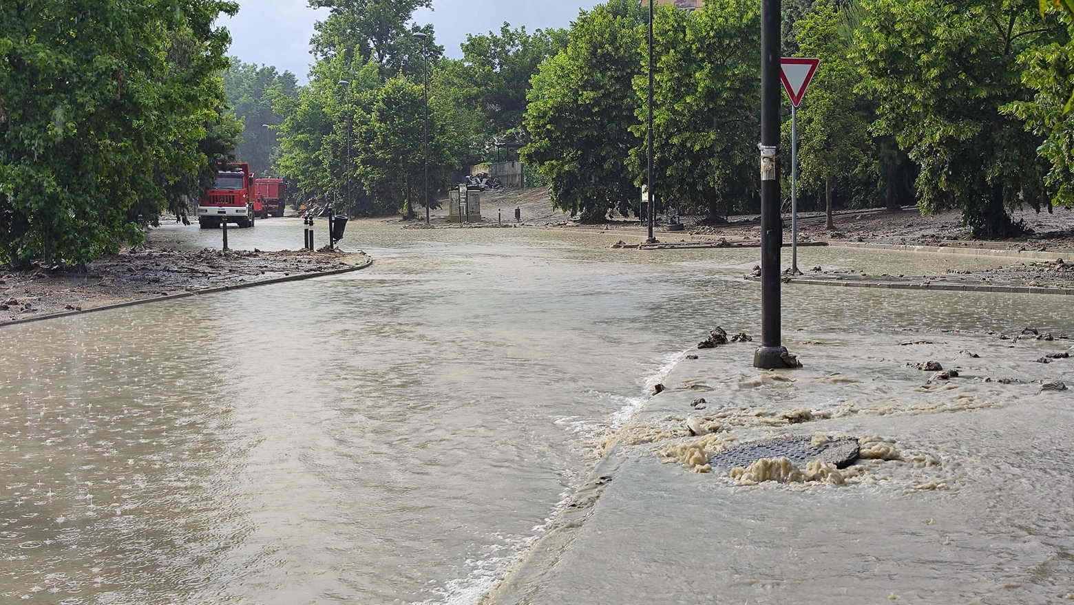 Parco Urbano a Forlì allagato (foto di Emilia Romagna Meteo)