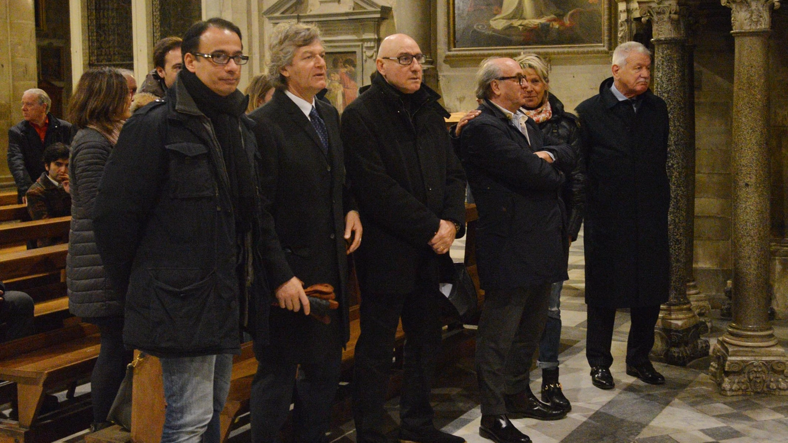 Giancarlo Antognoni e Ciccio Graziani ai funerali in Cattedrale