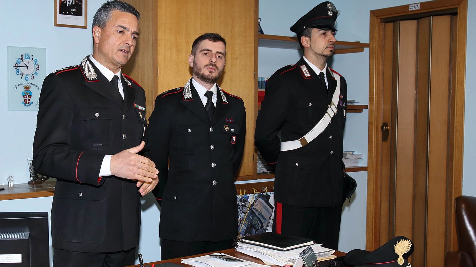 Un momento della conferenza stampa dei carabinieri