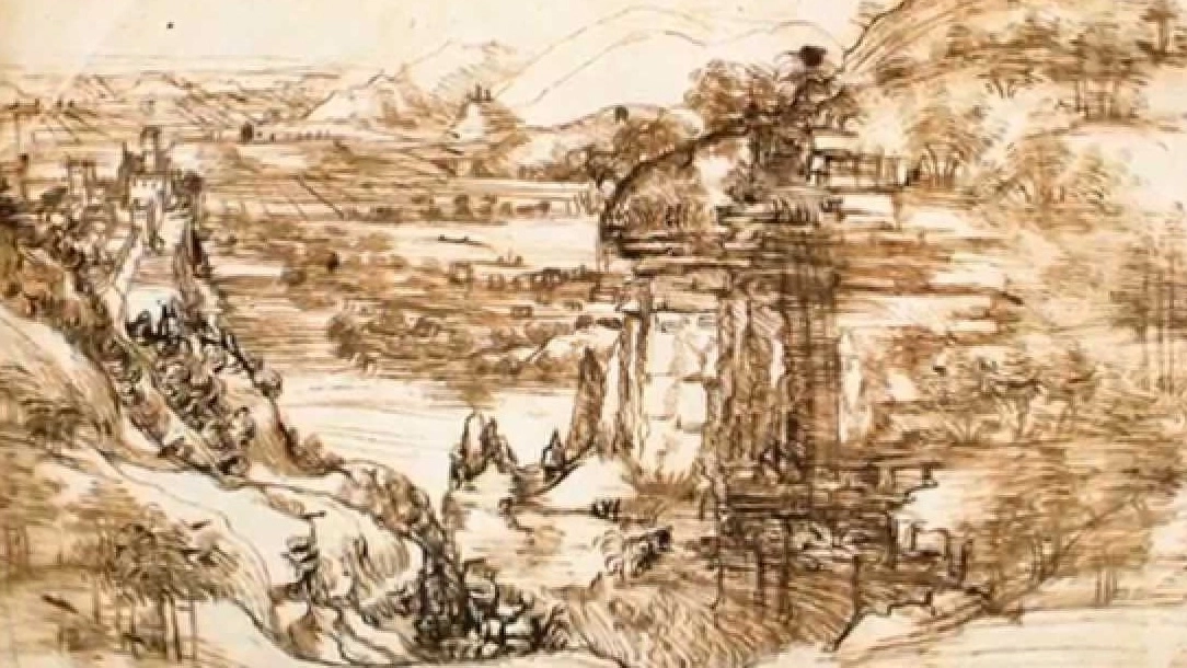 E’ la prima opera certa di Leonardo Da Vinci «Il Paesaggio con fiume» del 1473