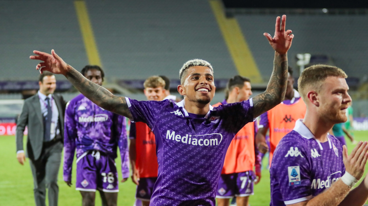 Dodo esulta dopo la vittoria con il Rapid (Fotocronache Germogli) Dodo esulta dopo la vittoria con il Rapid (Fotocronache Germogli)