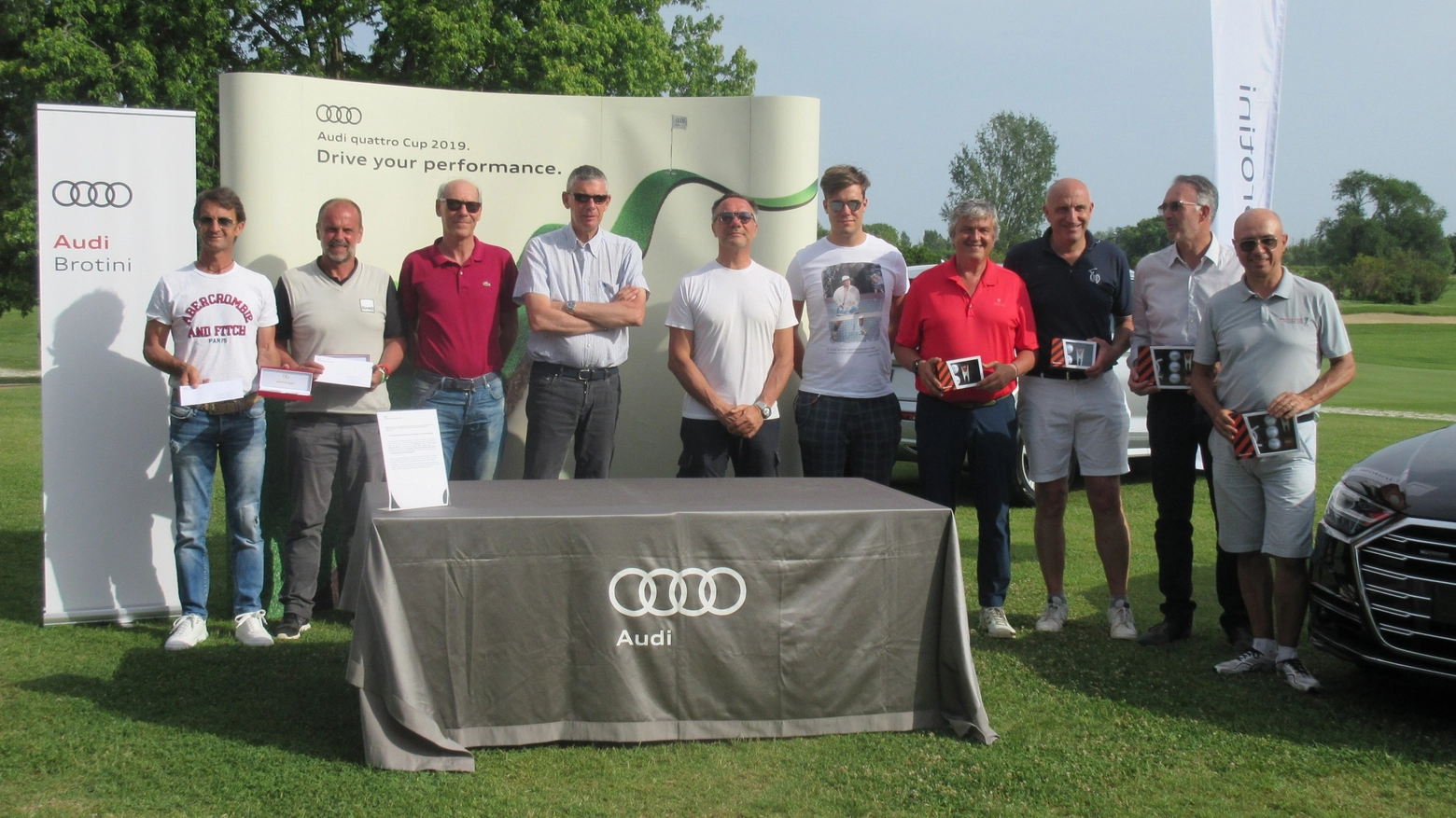 I giocatori premiati al Forte dei Marmi Golf Club nella Audi Quattro Cup