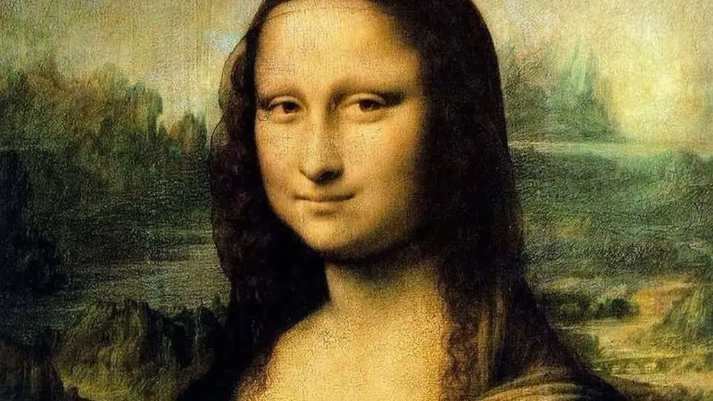 Un primo piano della Gioconda. In basso a destra il ponte