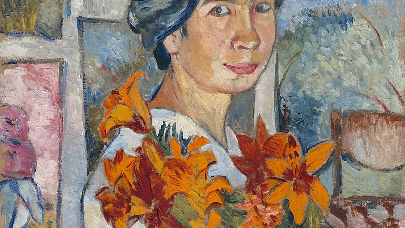 Natalia Goncharova, autoritratto, 1907 (particolare)