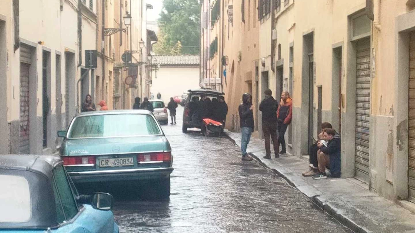 Il set di una scena della serie tv