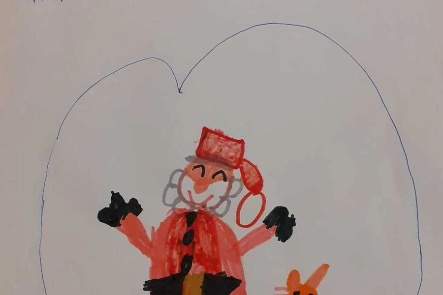 La lettera con il disegno di Babbo Natale accanto al gattino Aldo