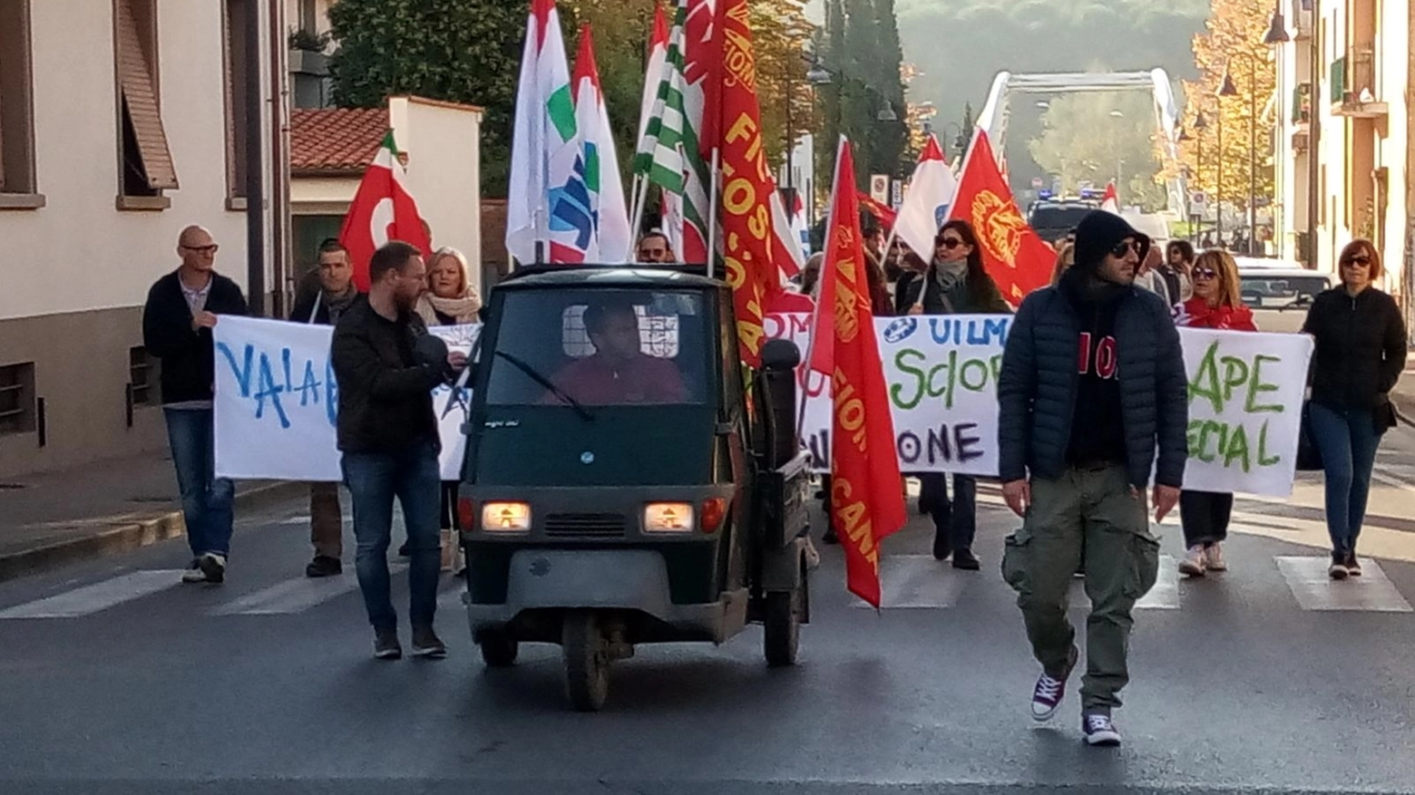 Una recente manifestazione dei lavoratori dell'Abb di Terranuova
