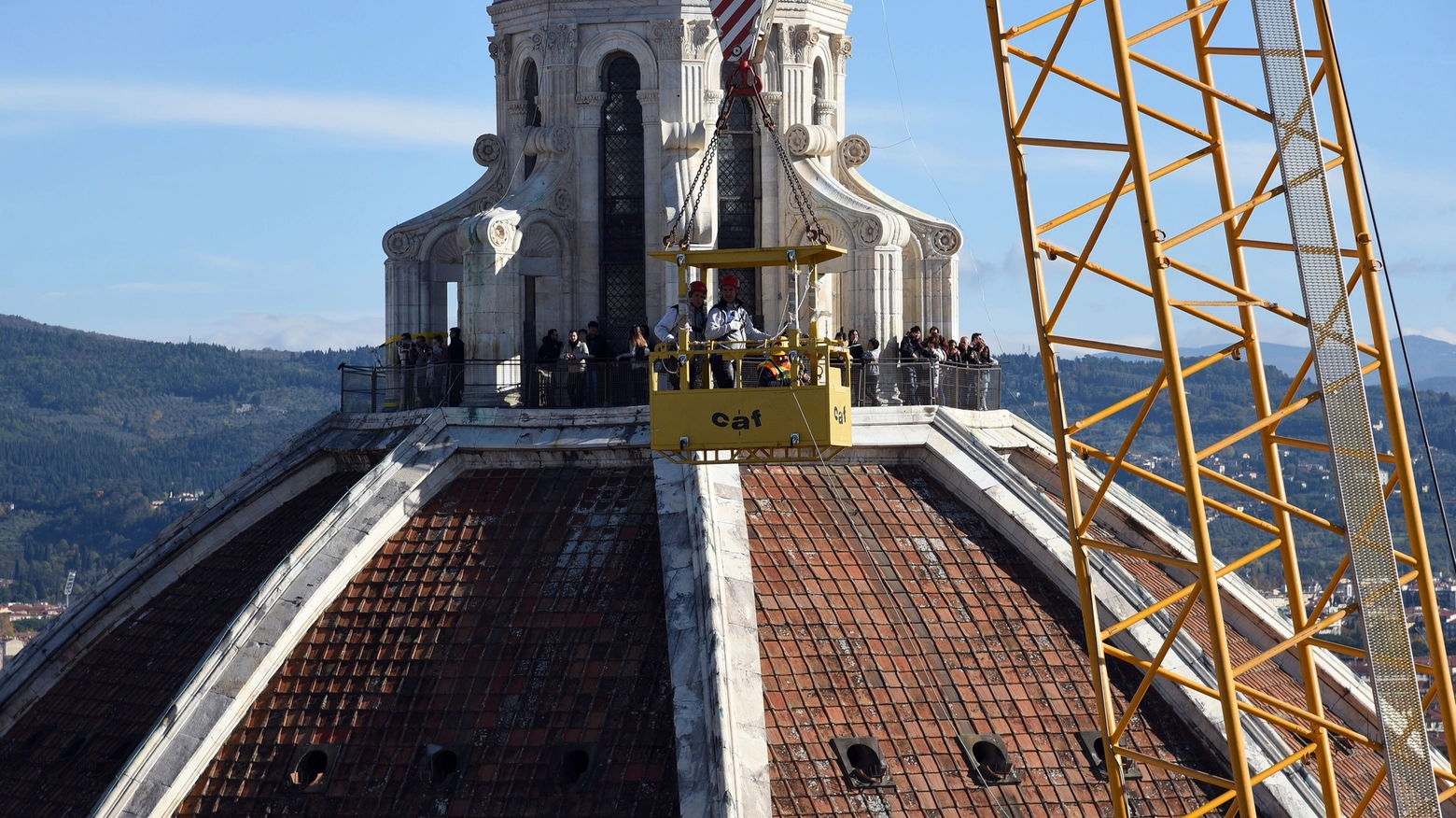 Controlli sulla Cupola del Duomo di Firenze (Foto New Press Photo)
