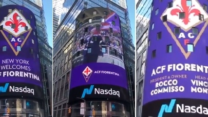 La Fiorentina sugli schermi di Time Square a New York