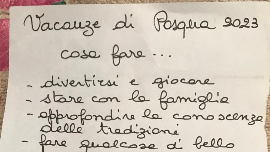 Un estratto della lettera scritta ai ragazzi