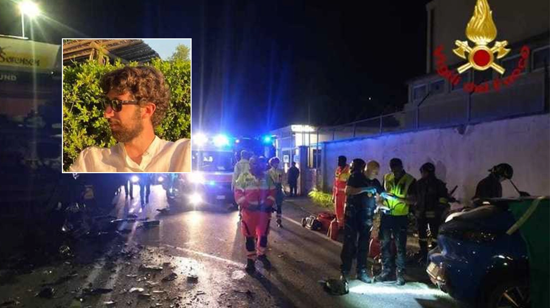 L'incidente in cui ha perso la vita Alessandro Donati, nel riquadro in alto a sinistra L'incidente in cui ha perso la vita Alessandro Donati, nel riquadro in alto a sinistra