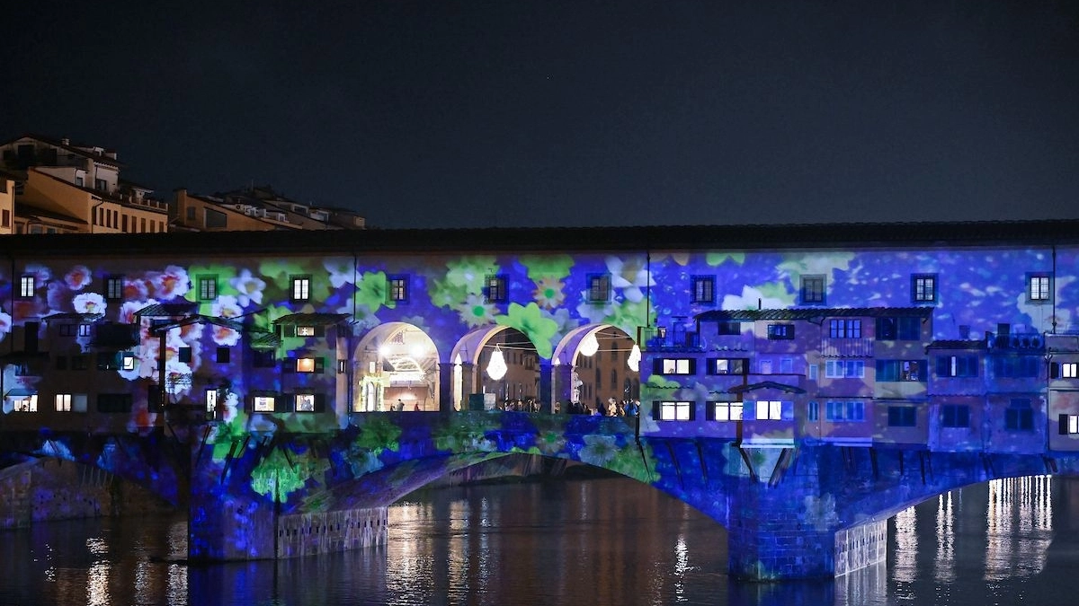 Le videoproiezioni su Ponte Vecchio 