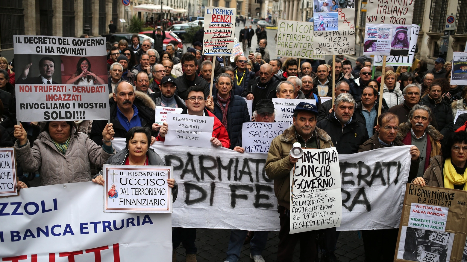 La protesta di stamani a Roma