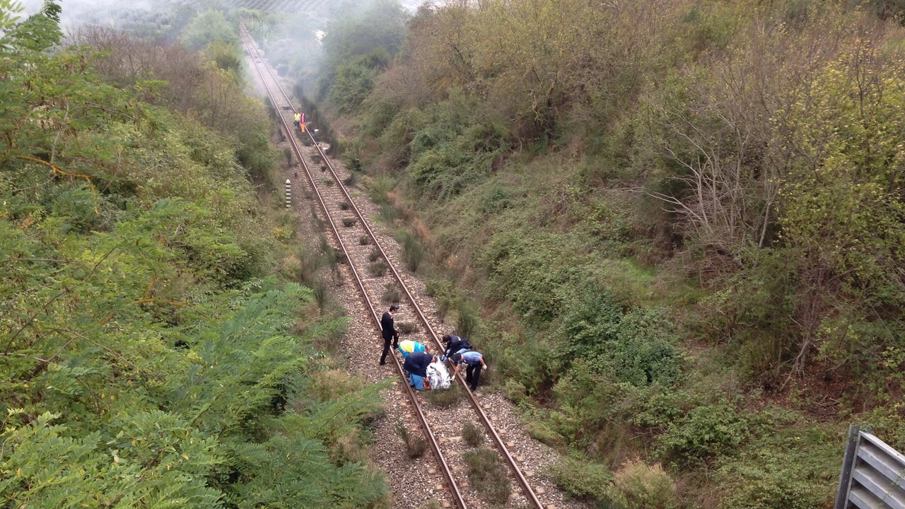 La scena dell'incidente mortale ferroviario di Rapolano (Lazzeroni)