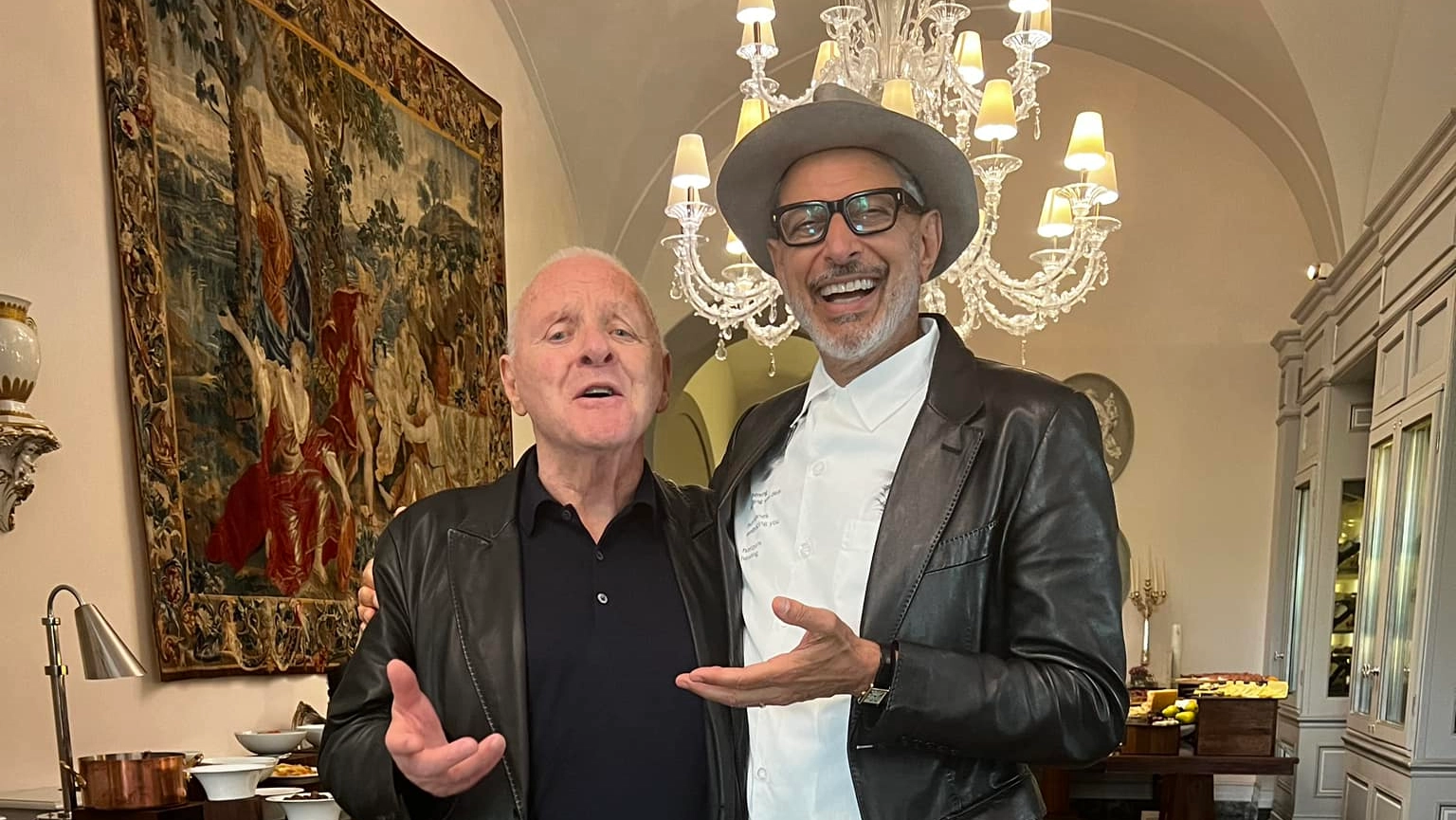 Sir Anthony Hopkins e Jeff Goldblum a Firenze Sir Anthony Hopkins e Jeff Goldblum a Firenze