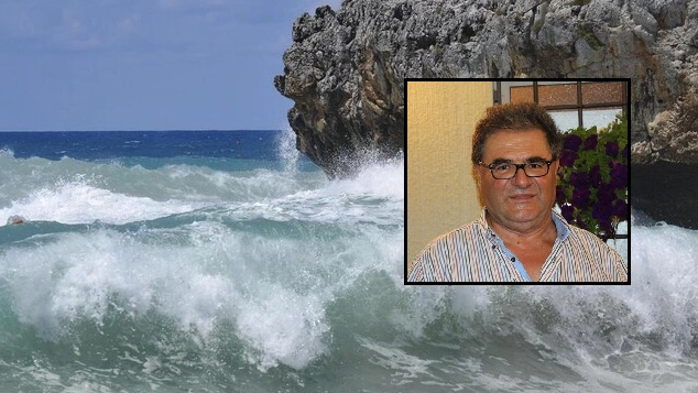 La tragedia al mare (foto di repertorio). Nel riquadro, Pietro Laudini La tragedia al mare (foto di repertorio). Nel riquadro, Pietro Laudini