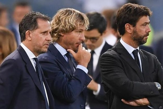 Da sinistra, Fabio Paratici, Pavel Nedved, Andrea Agnelli