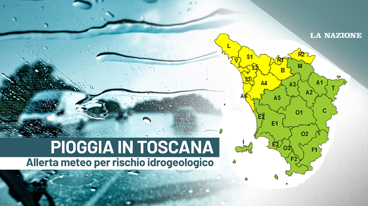 Maltempo in Toscana, allerta gialla per rischio idrogeologico