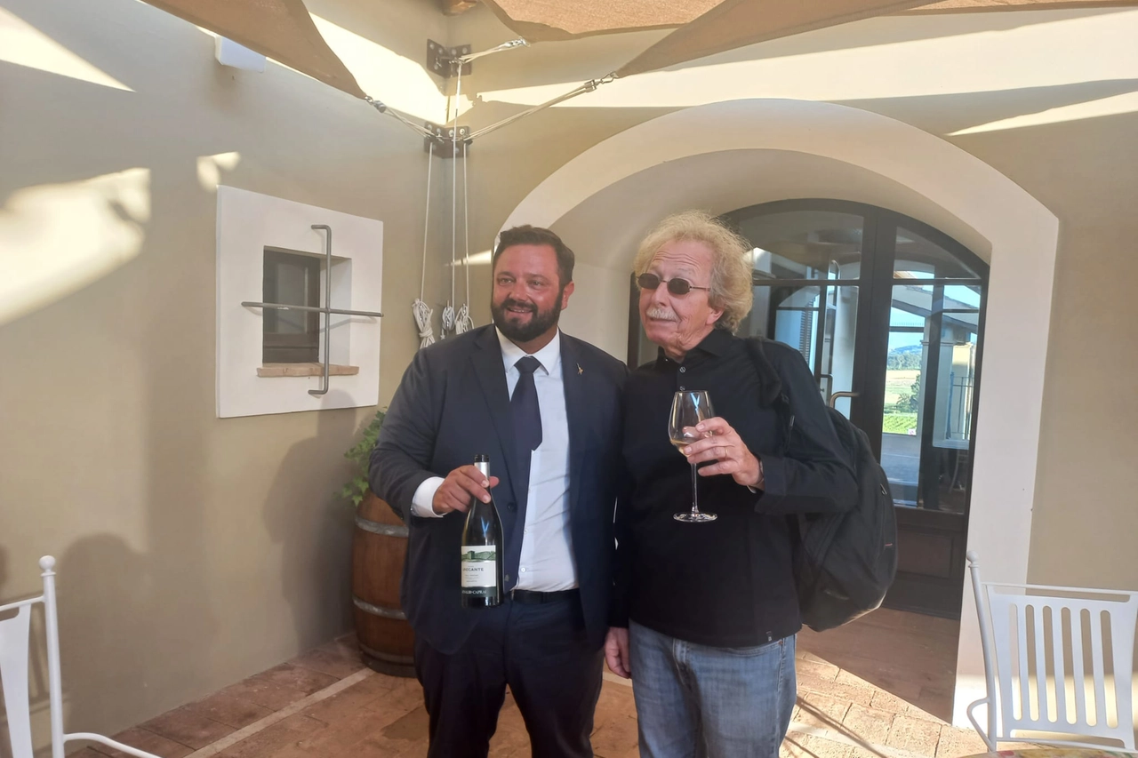 Fabio Concato con Carlo Delaini, press manager comunicazione di VeronaFiere