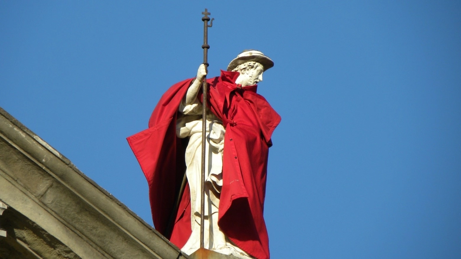 San Jacopo, patrono della città di Pistoia, con addosso il mantello rosso