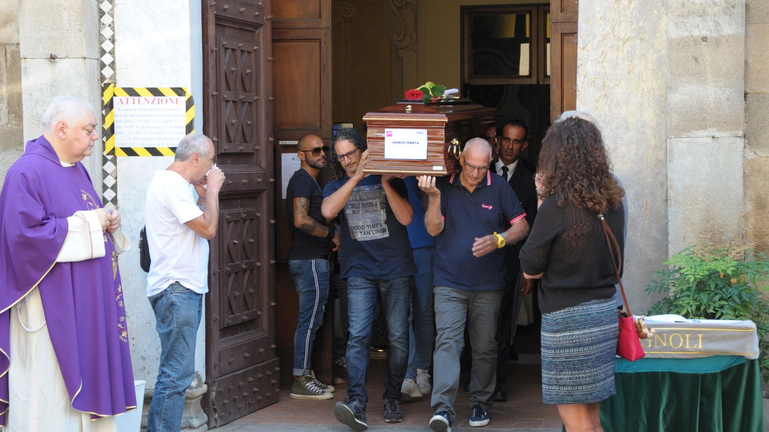 Il funerale di Alberto e Marta a Pisa (foto Roberto Cappello/Valtriani)