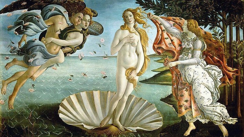 'La nascita di Venere' di Sandro Botticelli, conservata agli Uffizi di Firenze (ANSA)