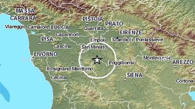 Terremoto nel Chianti, l'epicentro