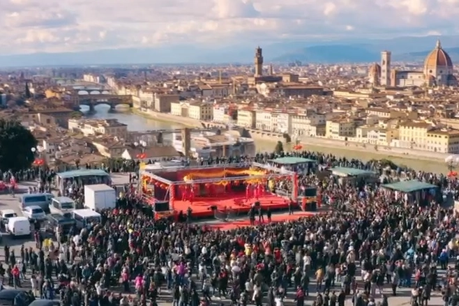 Un momento della festa per il Capodanno cinese 2024 al Piazzale Michelangelo