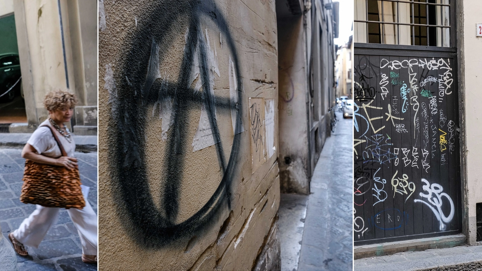 Graffiti sui muri di Firenze (New Press Photo)