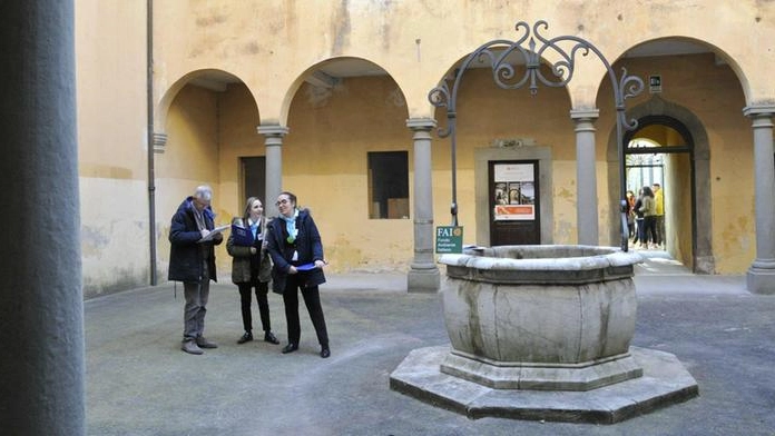 Un interno del grande complesso dell’ex ospedale psichiatrico di Maggiano (foto Alcide)