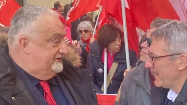 Rossano Rossi con il segretario nazionale della Cgil, Maurizio Landini