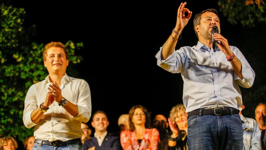 Matteo Salvini a Sesto Fiorentino (foto Germogli)