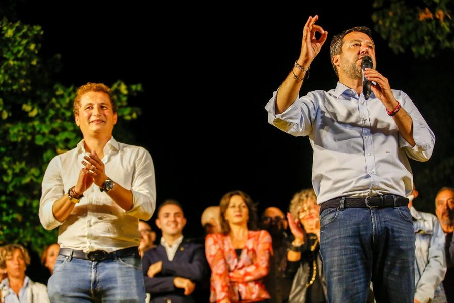 Matteo Salvini a Sesto Fiorentino (foto Germogli)