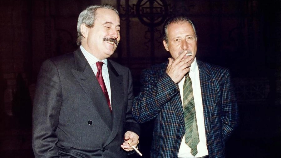 I giudici Falcone e Borsellino in una foto d’epoca