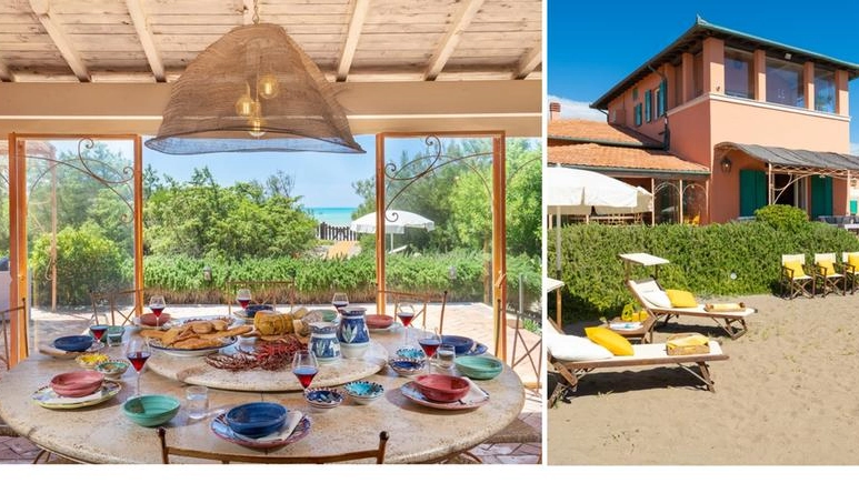 Due immagini della villa di Beppe Grillo a Marina di Bibbona (Fonte Emma Villas)