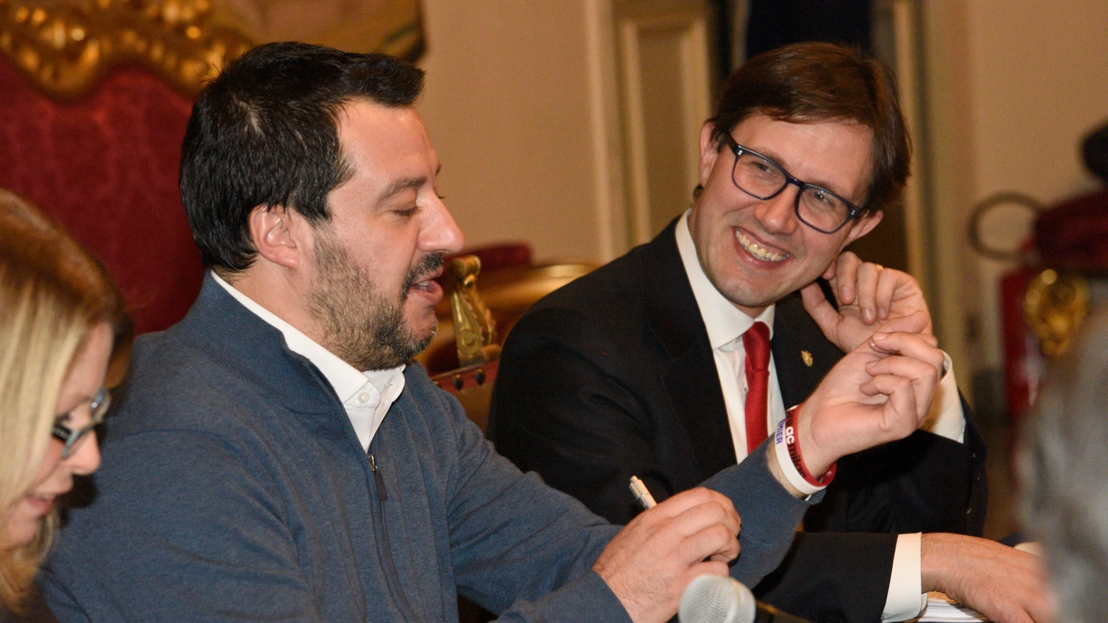 Dario Nardella con Matteo Salvini (foto LaPresse)
