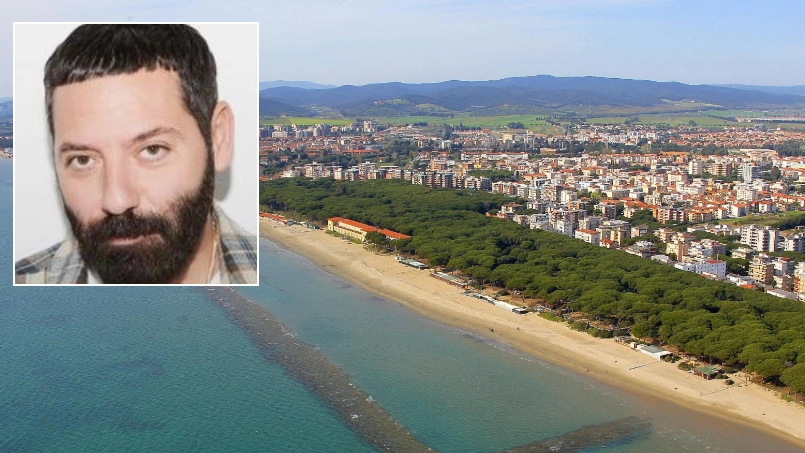 Una veduta di Follonica e, nel riquadro, Davide Renne