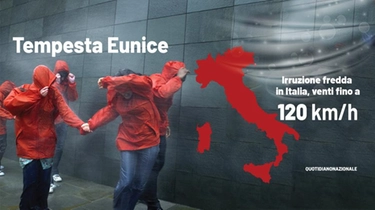 Tempesta Eunice in Italia: lunedì nero con burrasca e neve. Le previsioni meteo