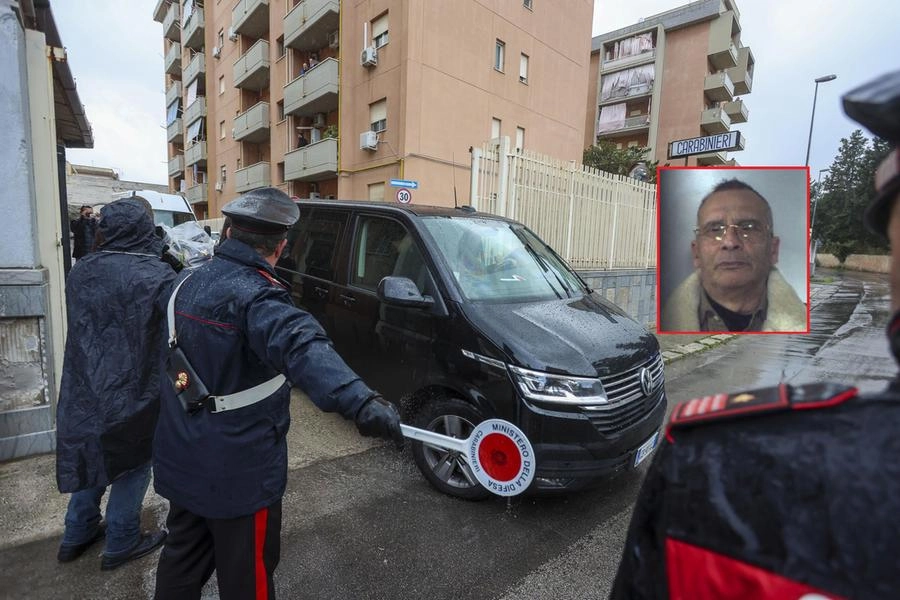 Matteo Messina Denaro e il furgone nel quale viene portato via dopo l'arresto (Ansa)