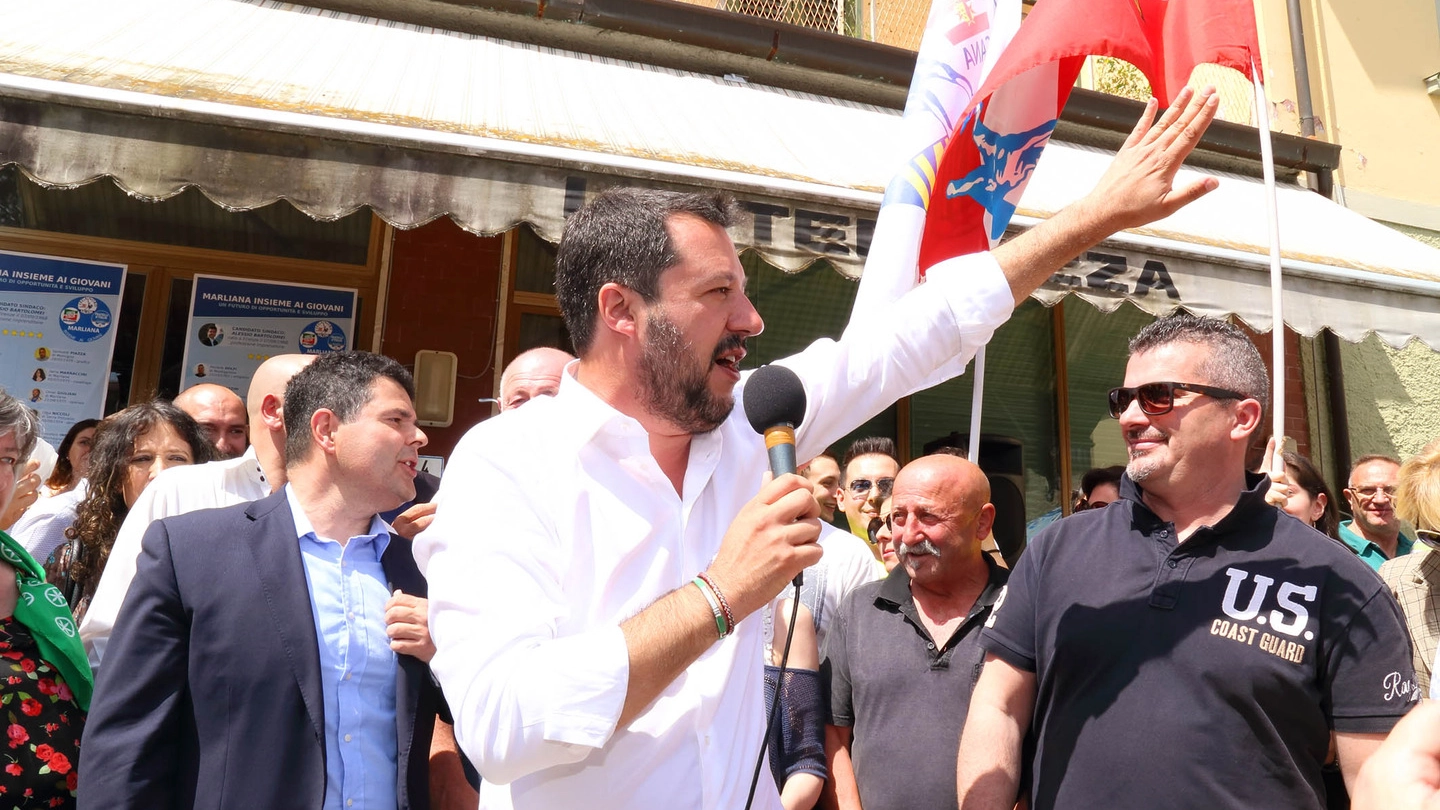 Matteo Salvini a Marliana (foto Goiorani)